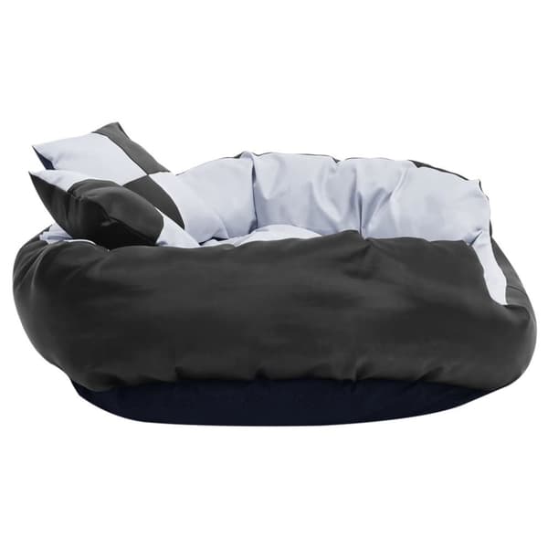 vidaXL hundepude 85x70x20 cm vendbar og vaskbar grå og sort