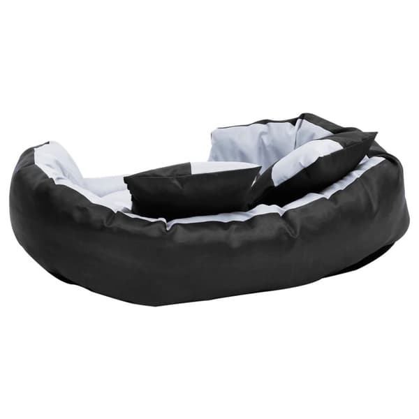 vidaXL hundepude 85x70x20 cm vendbar og vaskbar grå og sort