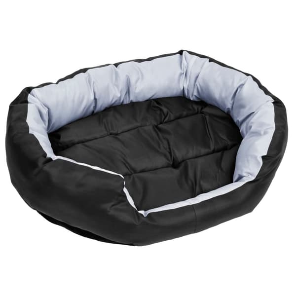 vidaXL hundepude 85x70x20 cm vendbar og vaskbar grå og sort