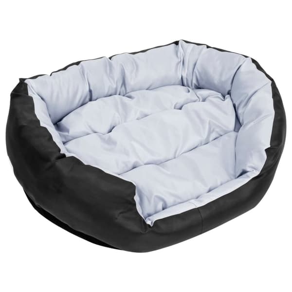 vidaXL hundepude 85x70x20 cm vendbar og vaskbar grå og sort