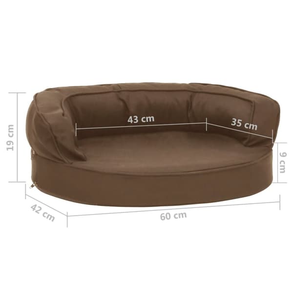 vidaXL ergonomisk hundeseng 60x42 cm hør-look brun