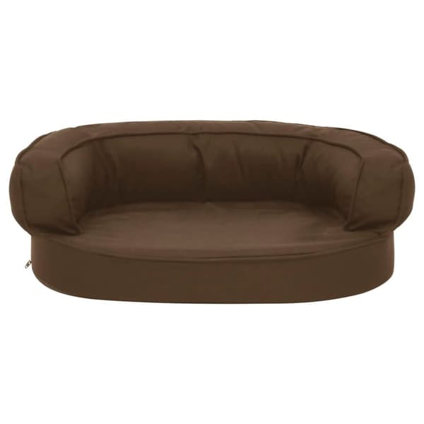 vidaXL Ergonomisk hundeseng med linutseende 60x42 cm brun
