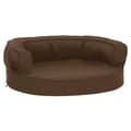 Miniatyrbilde 2 av 7: vidaXL Ergonomisk hundeseng med linutseende 60x42 cm brun