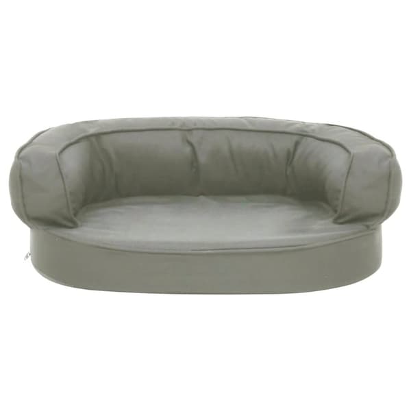vidaXL Ergonomisk hundeseng med linutseende 60x42 cm grå