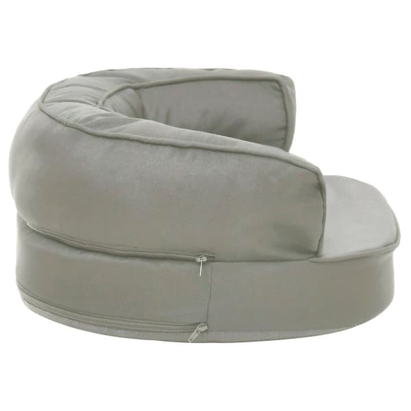 vidaXL Ergonomisk hundeseng med linutseende 60x42 cm grå