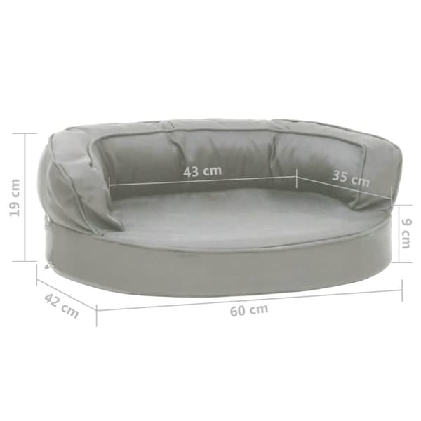 vidaXL Ergonomisk hundeseng med linutseende 60x42 cm grå
