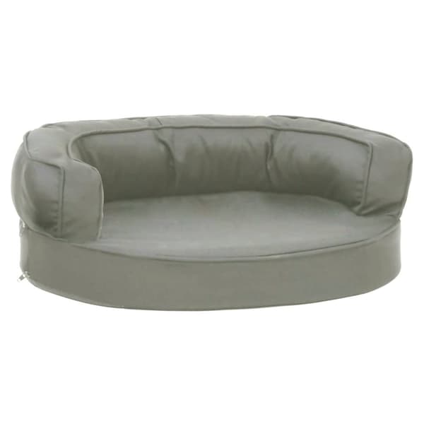 vidaXL Ergonomisk hundeseng med linutseende 60x42 cm grå