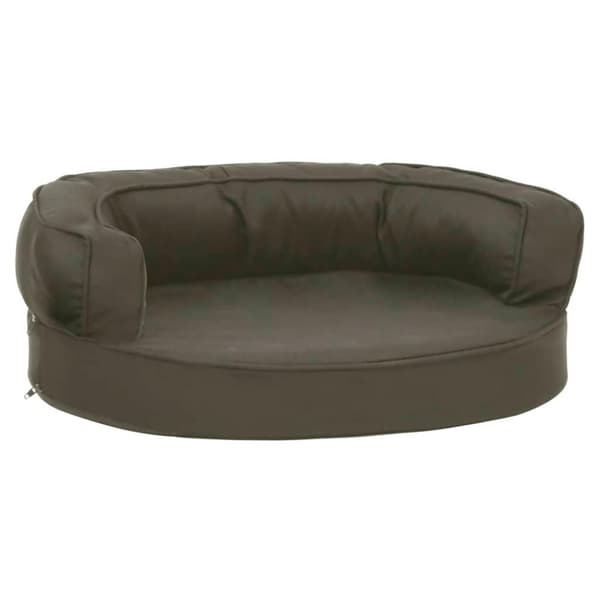 vidaXL ergonomisk hundeseng 60x42 cm hør-look mørkegrå