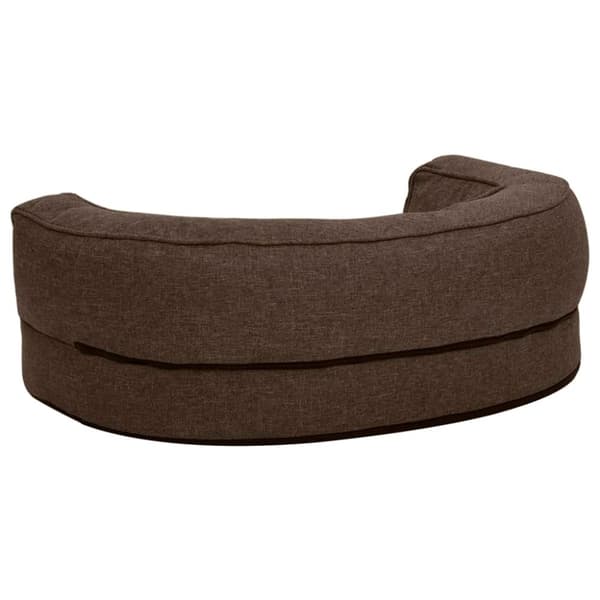vidaXL ergonomisk hundeseng 60x42 cm hør-look fleece brun