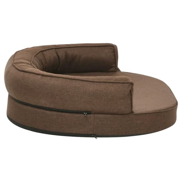 vidaXL ergonomisk hundeseng 75x53 cm hør-look brun