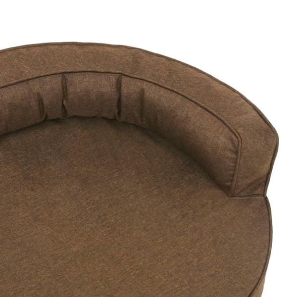 vidaXL ergonomisk hundeseng 75x53 cm hør-look brun