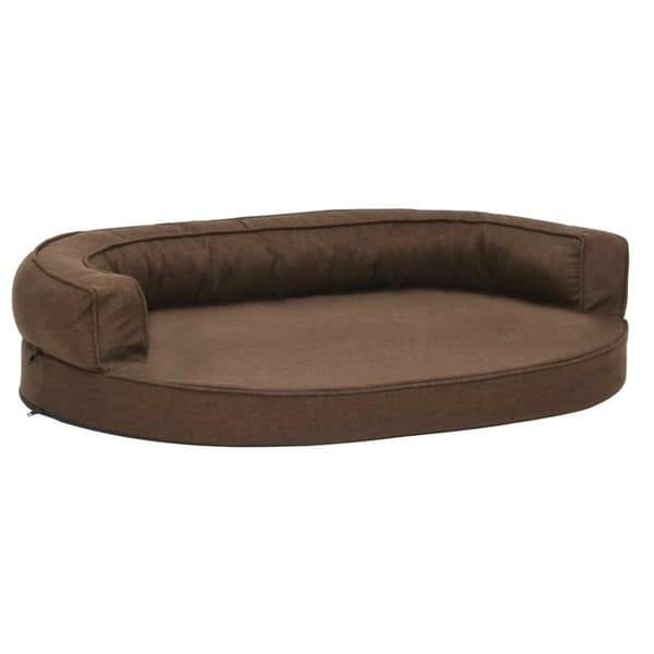 vidaXL ergonomisk hundeseng 75x53 cm hør-look brun