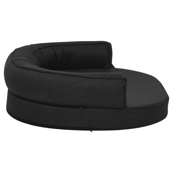 vidaXL Ergonomisk hundeseng med linutseende 75x53 cm svart