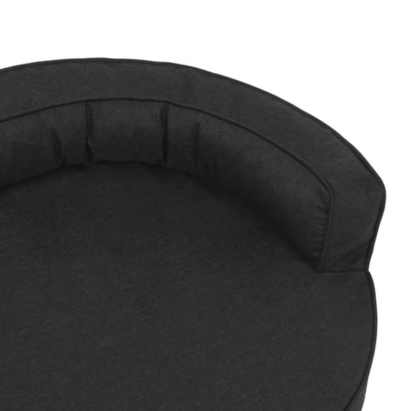 vidaXL Ergonomisk hundeseng med linutseende 75x53 cm svart