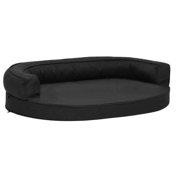 vidaXL Ergonomisk hundeseng med linutseende 75x53 cm svart