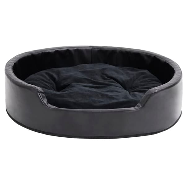 vidaXL Hundeseng svart 79x70x19 cm plysj og kunstig lær