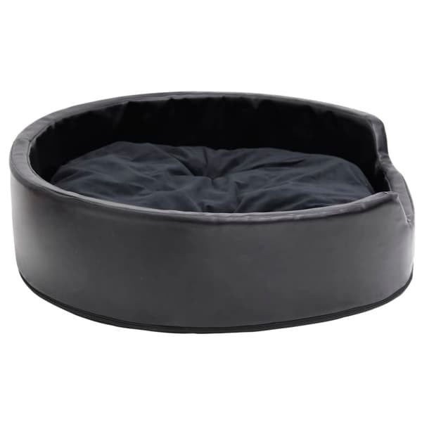 vidaXL Hundeseng svart 79x70x19 cm plysj og kunstig lær