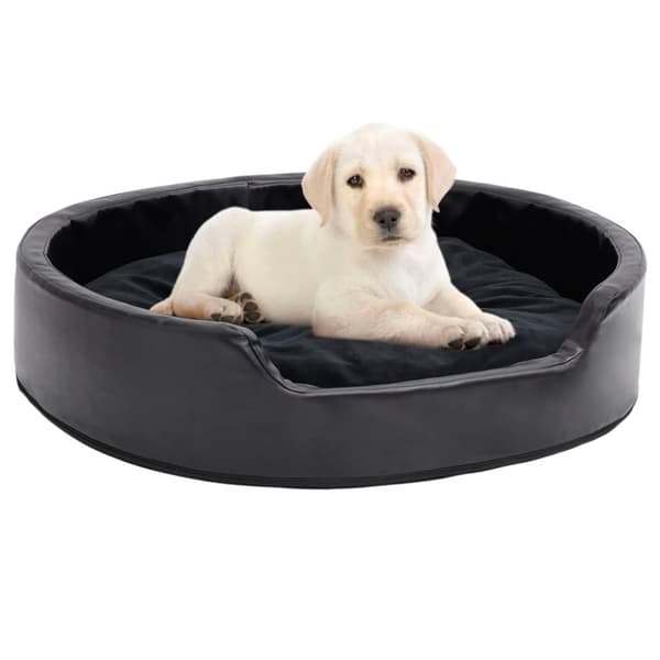vidaXL Hundeseng svart 79x70x19 cm plysj og kunstig lær