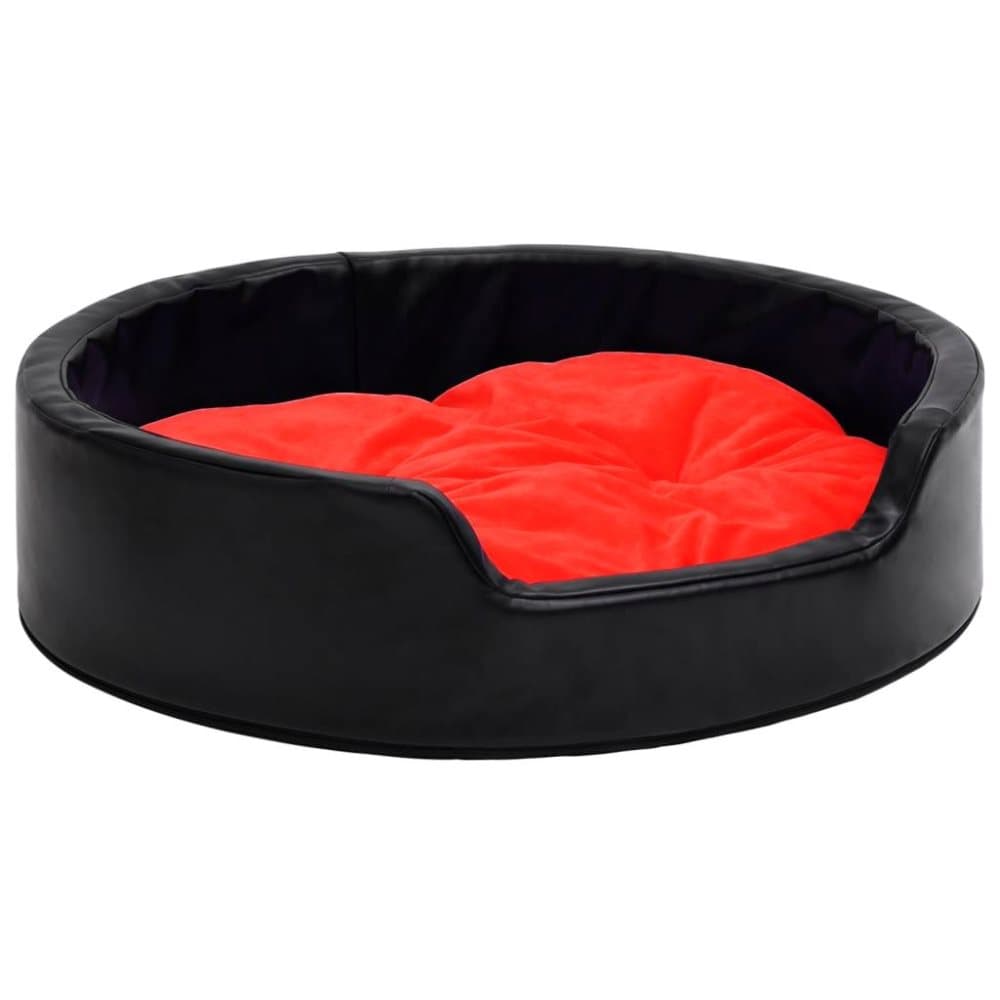 vidaXL Hundbädd svart och röd 99x89x21 cm plysch och konstläder