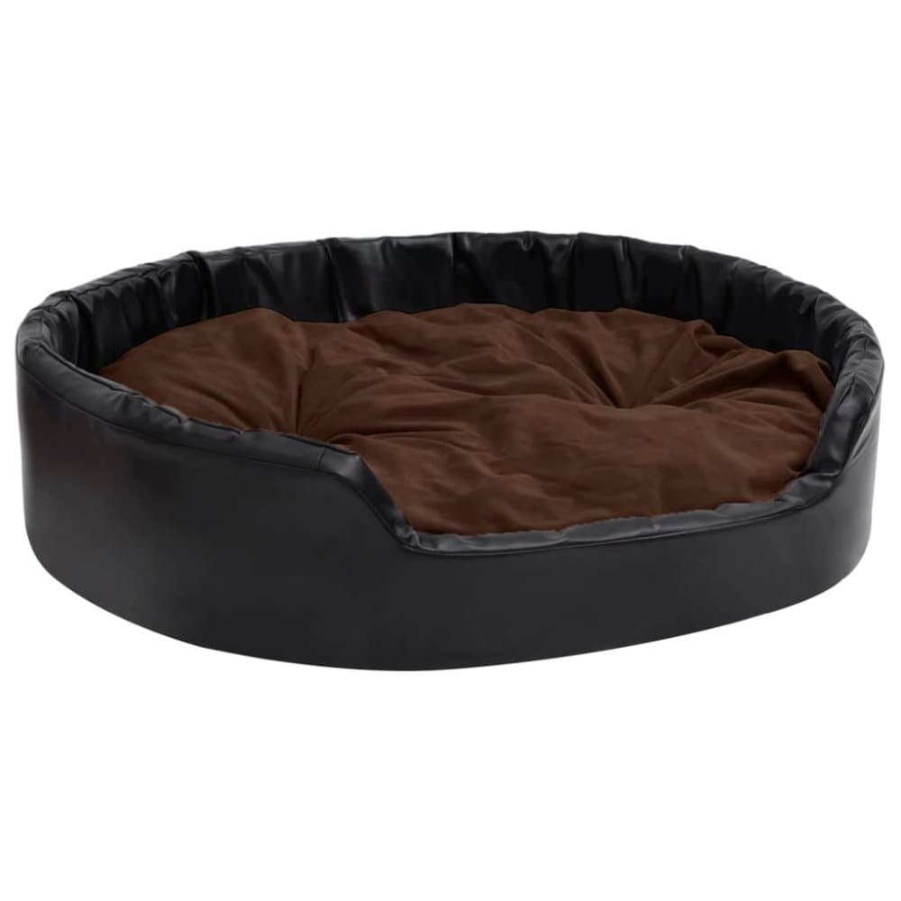 vidaXL Hundbädd svart och brun 99x89x21 cm plysch och konstläder
