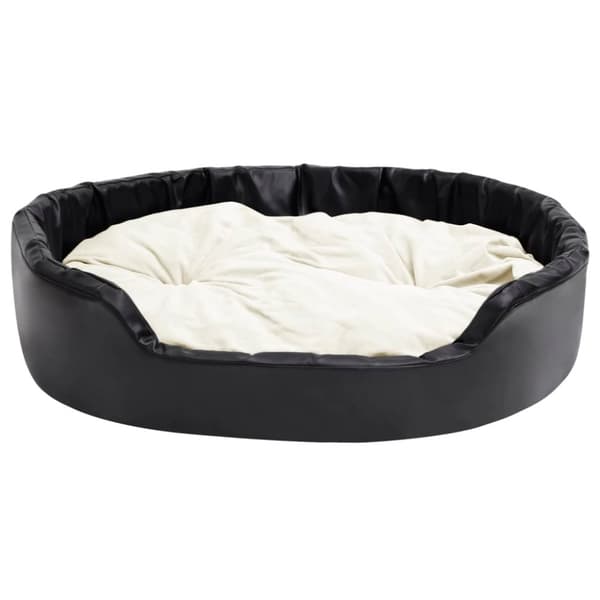 vidaXL hundekurv 99x89x21 cm plys og kunstlæder sort og beige