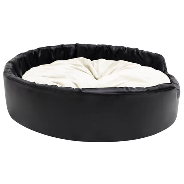 vidaXL hundekurv 99x89x21 cm plys og kunstlæder sort og beige
