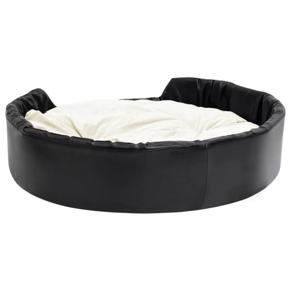 vidaXL hundekurv 99x89x21 cm plys og kunstlæder sort og beige