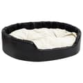 Miniatyrbilde 2 av 8: vidaXL Hundeseng svart og beige 99x89x21 cm plysj og kunstig lær