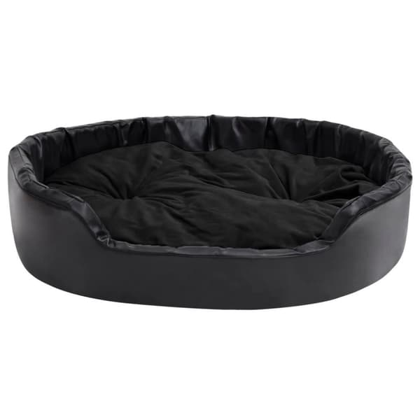 vidaXL Hundbädd svart 99x89x21 cm plysch och konstläder