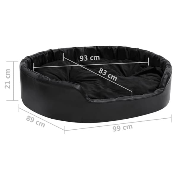 vidaXL hundekurv 99x89x21 cm plys og kunstlæder sort