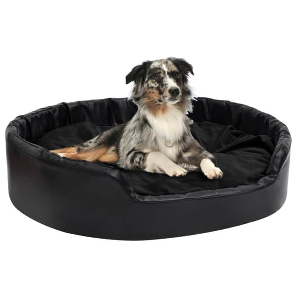vidaXL hundekurv 99x89x21 cm plys og kunstlæder sort
