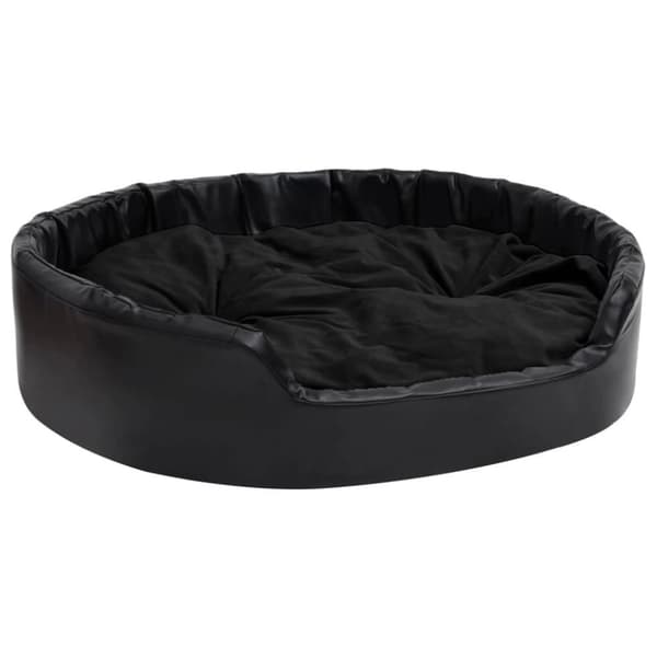 vidaXL hundekurv 99x89x21 cm plys og kunstlæder sort