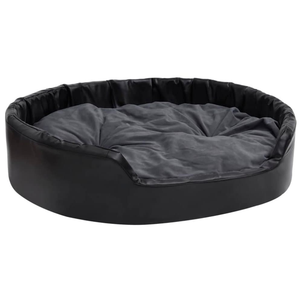 vidaXL Hundbädd svart och mörkgrå 99x89x21 cm plysch och konstläder