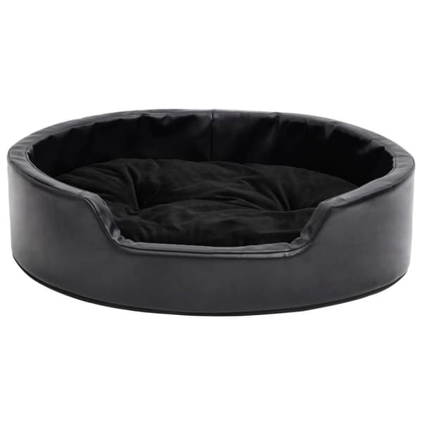 vidaXL hundekurv 69x59x19 cm plys og kunstlæder sort
