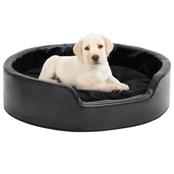 vidaXL hundekurv 69x59x19 cm plys og kunstlæder sort