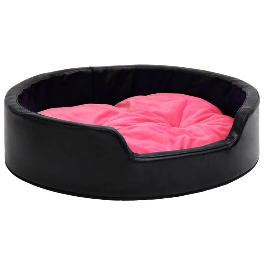 vidaXL Hundbädd svart och rosa 99x89x21 cm plysch och konstläder