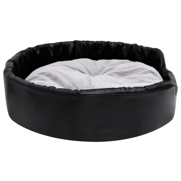 vidaXL hundekurv 90x79x20cm plys og kunstlæder sort og grå