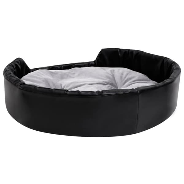 vidaXL Hundbädd svart och grå 90x79x20 cm plysch och konstläder
