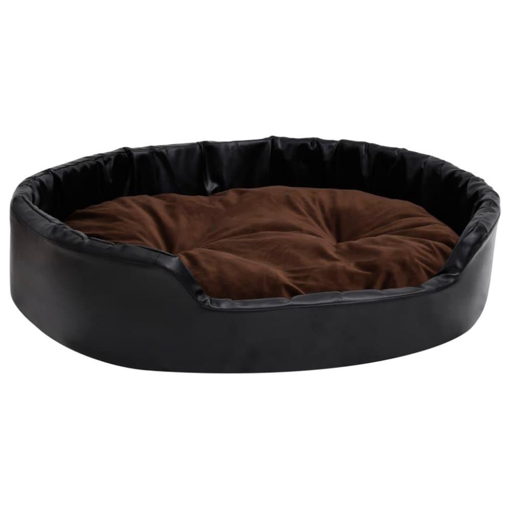 vidaXL Hundbädd svart och brun 90x79x20 cm plysch och konstläder