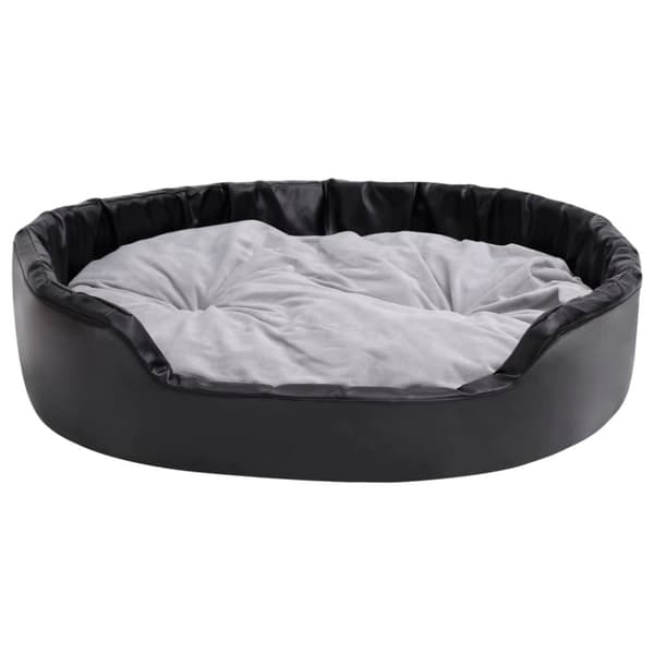 vidaXL Hundbädd svart och grå 99x89x21 cm plysch och konstläder