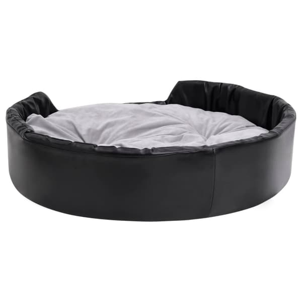 vidaXL Hundbädd svart och grå 99x89x21 cm plysch och konstläder
