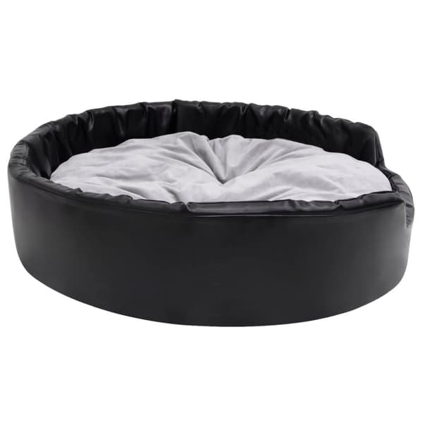 vidaXL Hundbädd svart och grå 99x89x21 cm plysch och konstläder