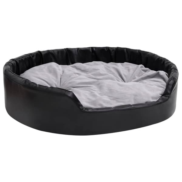 vidaXL Hundbädd svart och grå 99x89x21 cm plysch och konstläder