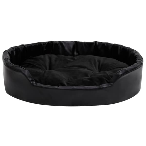 vidaXL hundekurv 90x79x20 cm plys og kunstlæder sort