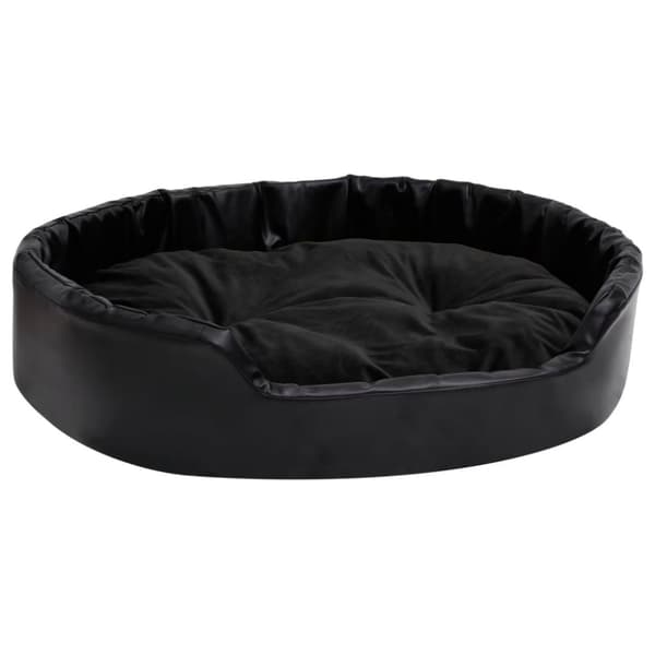 vidaXL hundekurv 90x79x20 cm plys og kunstlæder sort
