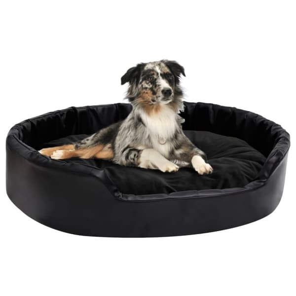 vidaXL hundekurv 90x79x20 cm plys og kunstlæder sort