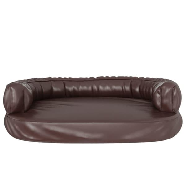 vidaXL ergonomisk hundeseng 88x65 cm skum og kunstlæder brun