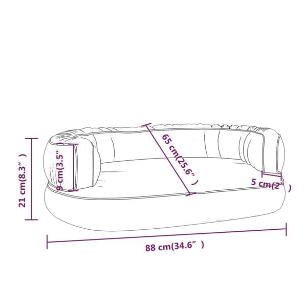 vidaXL ergonomisk hundeseng 88x65 cm skum og kunstlæder brun