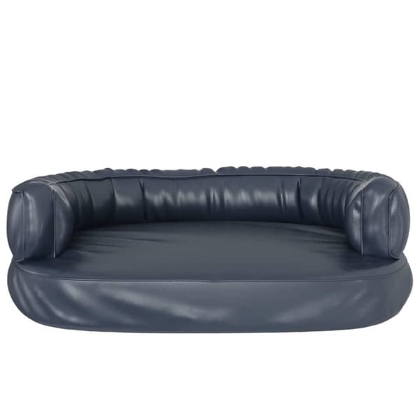 vidaXL ergonomisk hundeseng 75x53 cm skum og kunstlæder mørkeblå