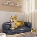 Miniatyrbillede 9 af 9: vidaXL ergonomisk hundeseng 75x53 cm skum og kunstlæder mørkeblå